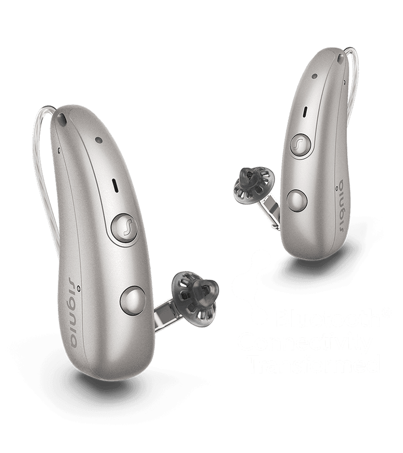 Sluchadlo Audicus Bluetooth s telefonem a hudbou, dobíjecí volně prodejné sluchadlo pro seniory, digitální zařízení s přijímačem v kanálu (RIC) s potlačením šumu.