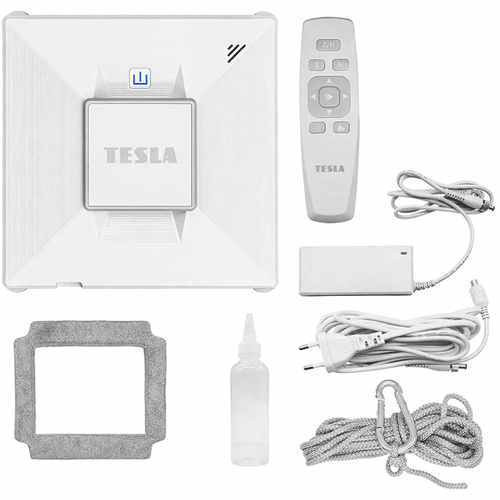 Chytrý čistič oken Tesla RoboStar (pro čištění oken aut, podlah, dlaždic a dalších typů oken), s funkcí vodního postřiku, výkon 72W/230V/650mAh, podporuje Wi-Fi a je ovládán na dálku.