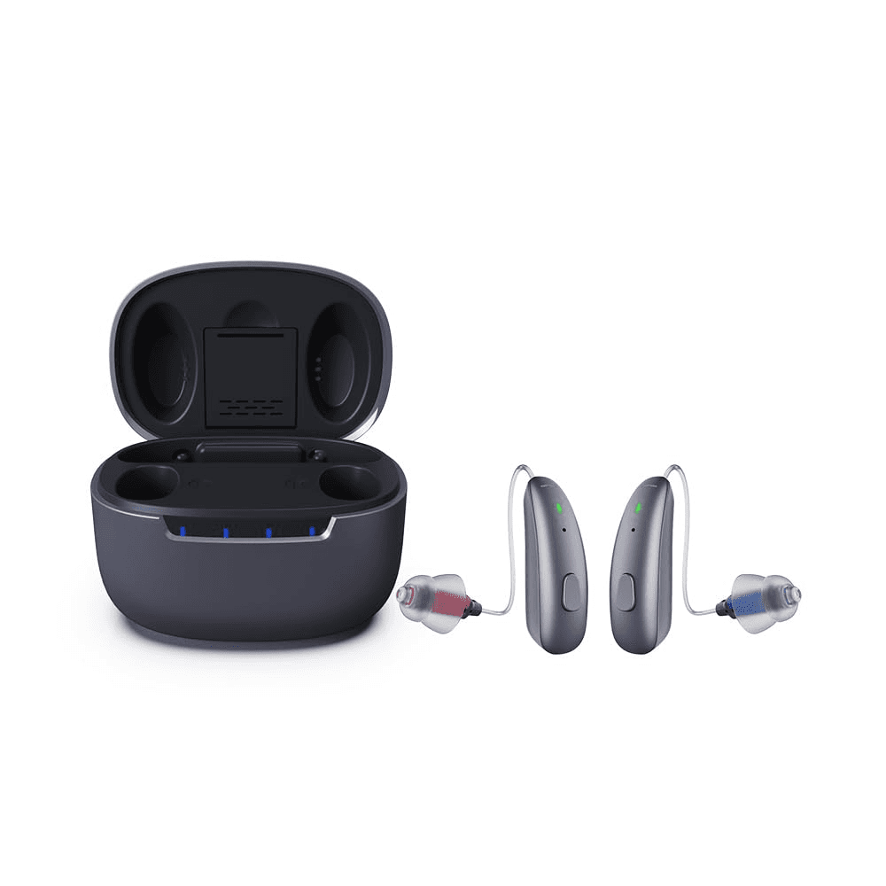 Sluchadlo Audicus Bluetooth s telefonem a hudbou, dobíjecí volně prodejné sluchadlo pro seniory, digitální zařízení s přijímačem v kanálu (RIC) s potlačením šumu.