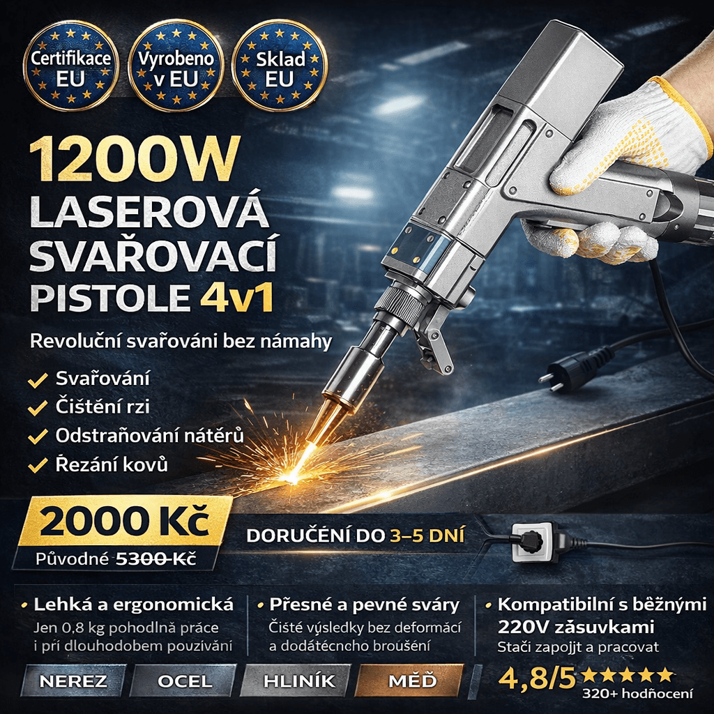 4v1 přenosná laserová svařovací pistole | svařování + řezání + čištění + odstraňování rzi