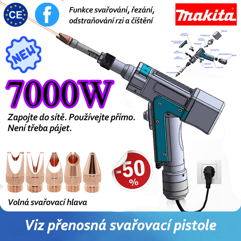 4v1 přenosná laserová svařovací pistole | svařování + řezání + čištění + odstraňování rzi